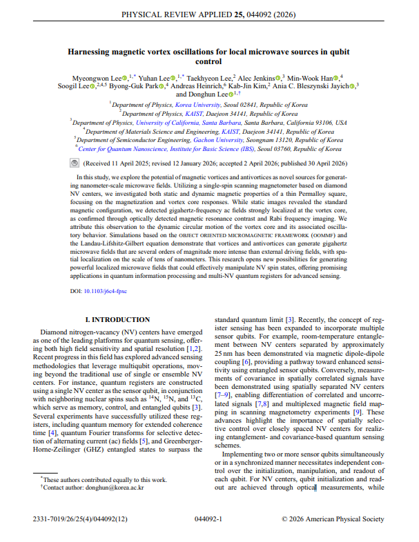 Harnessing magnetic vortex oscillations for local microwave sources in qubit control 썸네일